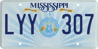 MS license plate LYY307