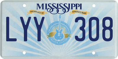MS license plate LYY308