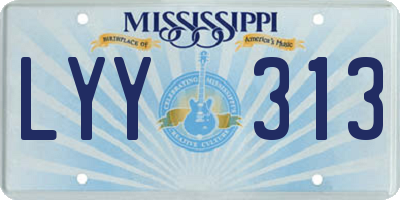 MS license plate LYY313
