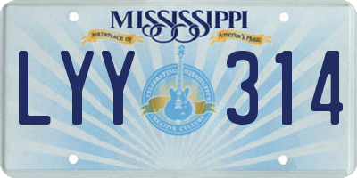 MS license plate LYY314