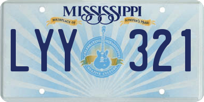 MS license plate LYY321