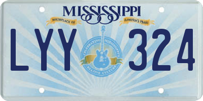 MS license plate LYY324