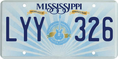 MS license plate LYY326