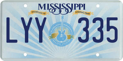 MS license plate LYY335