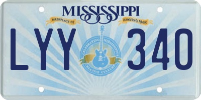 MS license plate LYY340