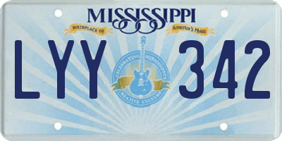 MS license plate LYY342
