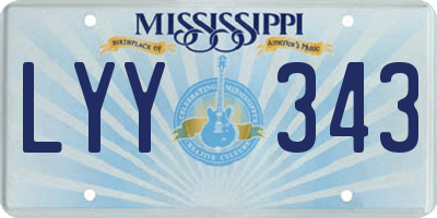 MS license plate LYY343