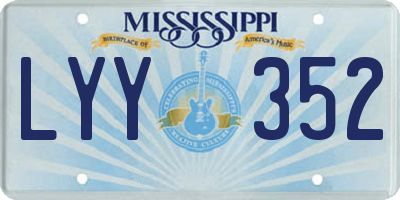 MS license plate LYY352