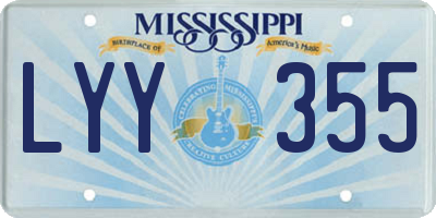 MS license plate LYY355