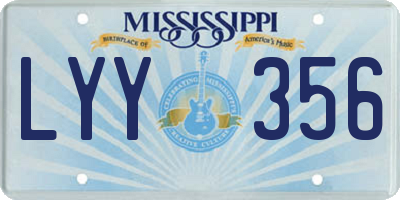 MS license plate LYY356