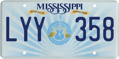 MS license plate LYY358