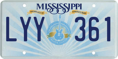 MS license plate LYY361