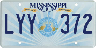 MS license plate LYY372