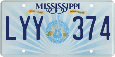 MS license plate LYY374