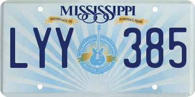MS license plate LYY385