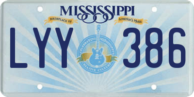 MS license plate LYY386
