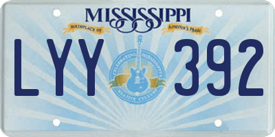 MS license plate LYY392