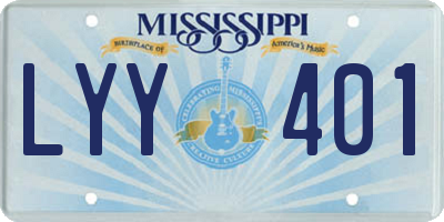 MS license plate LYY401
