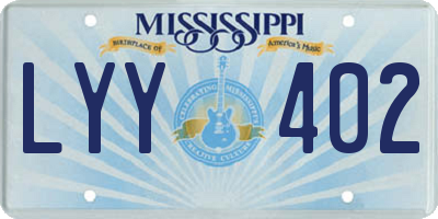 MS license plate LYY402