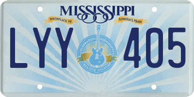 MS license plate LYY405