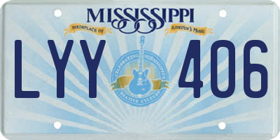 MS license plate LYY406