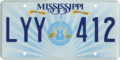 MS license plate LYY412
