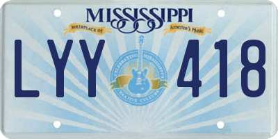 MS license plate LYY418