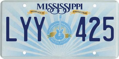 MS license plate LYY425