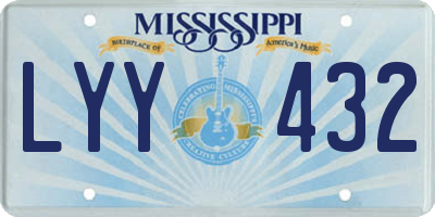 MS license plate LYY432