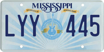 MS license plate LYY445