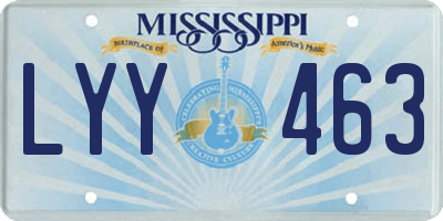 MS license plate LYY463