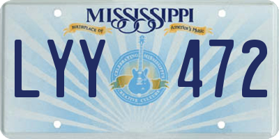 MS license plate LYY472