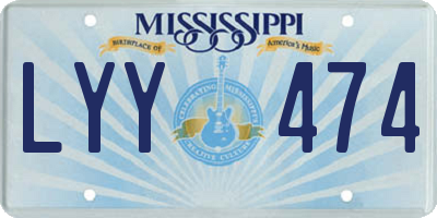 MS license plate LYY474