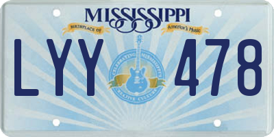 MS license plate LYY478