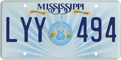 MS license plate LYY494