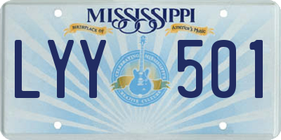 MS license plate LYY501