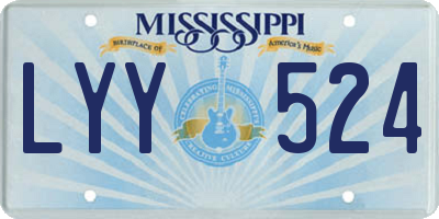 MS license plate LYY524