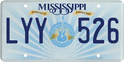 MS license plate LYY526