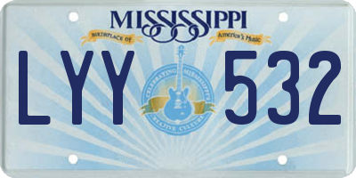 MS license plate LYY532