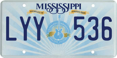 MS license plate LYY536