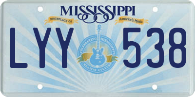MS license plate LYY538