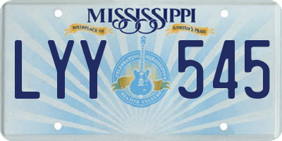 MS license plate LYY545