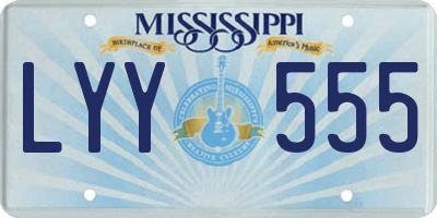 MS license plate LYY555