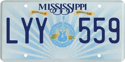 MS license plate LYY559