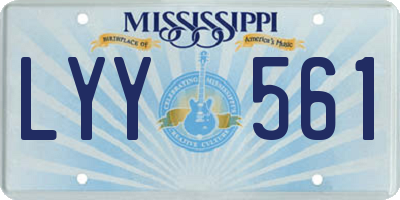 MS license plate LYY561