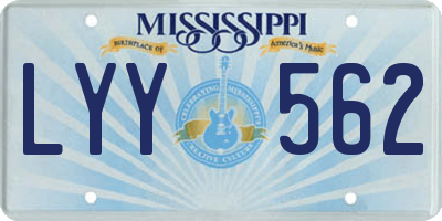 MS license plate LYY562