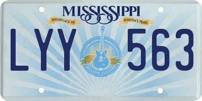 MS license plate LYY563