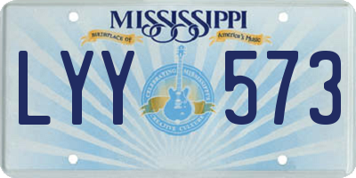 MS license plate LYY573