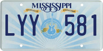 MS license plate LYY581