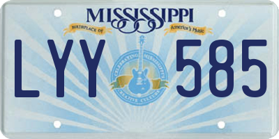 MS license plate LYY585